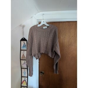 CUSTOM CUT UNITED COLORS OF BENETTON TAN HEAVY COTTON SWEATER